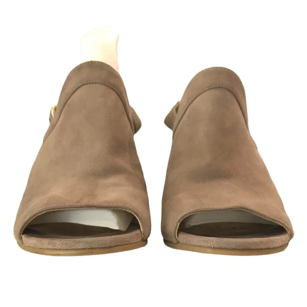 STUART WEITZMAN Wedge Sandals Women's Size 8 Taupe Slingback Shoe Liner